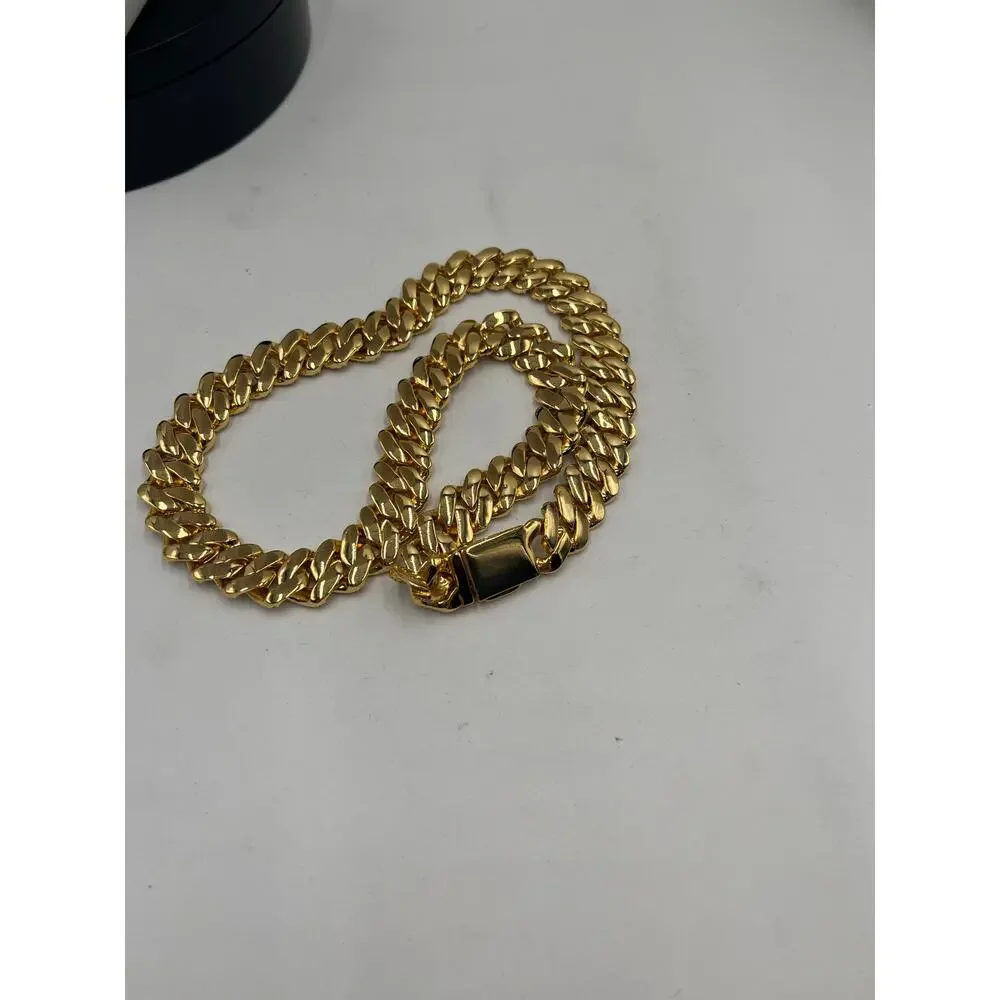 Gold Presidents Designer‎ Pres Cuban Link Cubic Zirconia 18k Gold Plated (12MM)